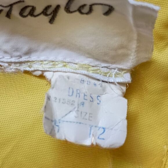 Vtg Maxi Dress Sz XS/S Hostess Halter Yellow White Polka Dot Sheer Overlay 70s - Picture 14 of 16